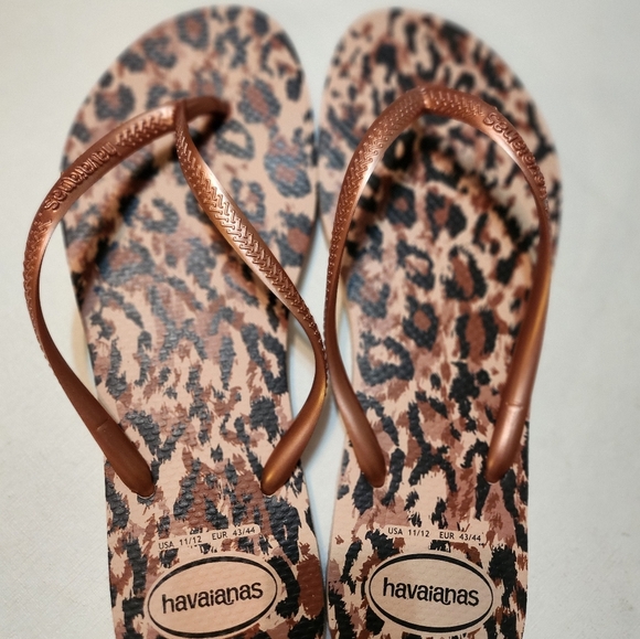 Havaianas Cheetah Print Sandals with Bronze Straps, Sz 11, EUC - Picture 11 of 11